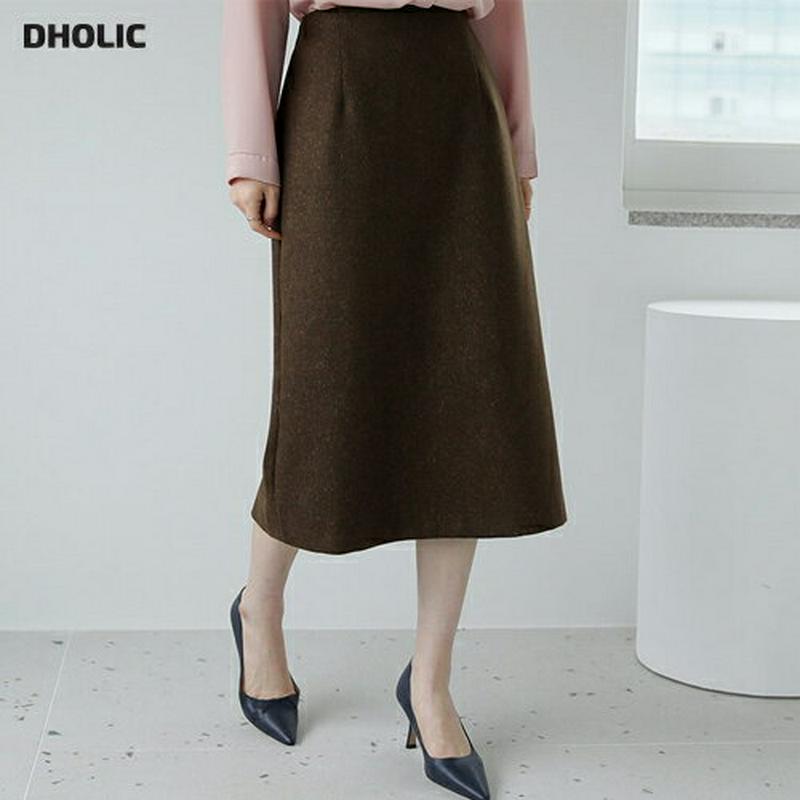 【新作10%OFF】メランジHラインスカート・全2色・b65347 レディース 【sk】【スカート ミディ丈 ミディスカート Hライン メランジ 大人 スリット シック オフィスカジュアル 通勤 OL 秋 冬 韓国 ファッション】【ハイホリHIHOLLI】