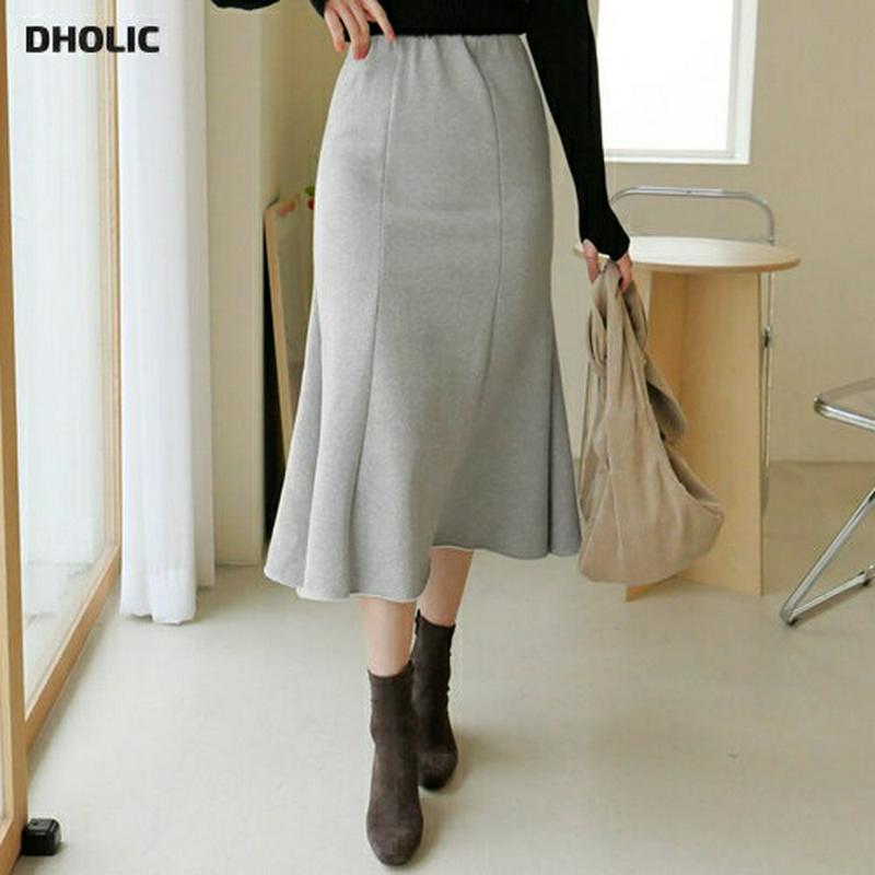 【新作10%OFF】裏起毛マーメイドスカート・全3色・b56331 レディース 【sk】【韓国 ファッション ボトムス スカート ロング フレア Aライン 無地 マーメイド ウエストゴム タイト 細身 上品 フェミニン 大人 カジュアル 秋 冬】