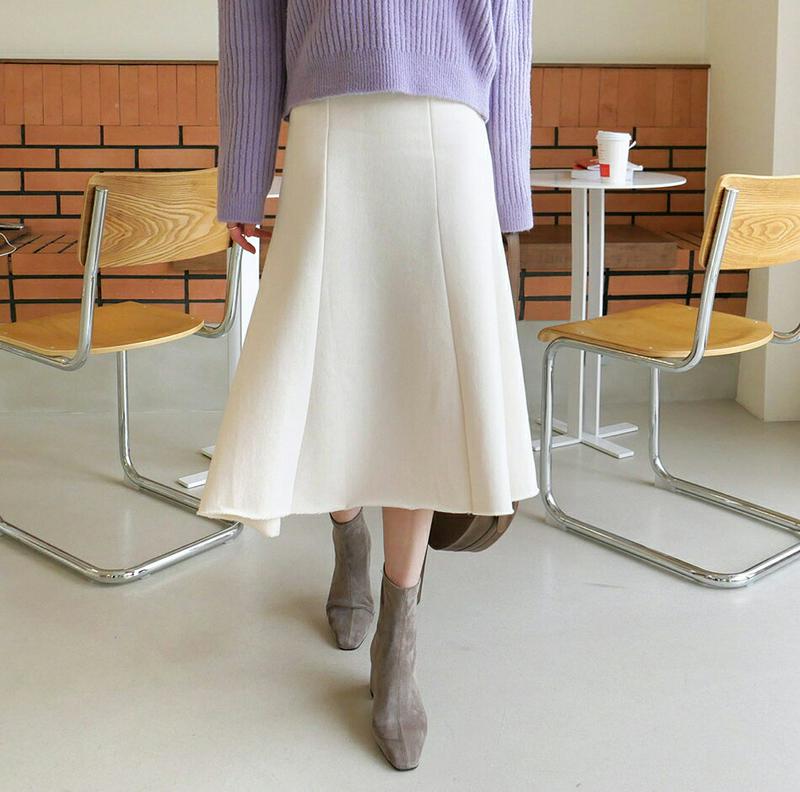 【新作10%OFF】裏起毛マーメイドスカート・全3色・b56331 レディース 【sk】【韓国 ファッション ボトムス スカート ロング フレア Aライン 無地 マーメイド ウエストゴム タイト 細身 上品 フェミニン 大人 カジュアル 秋 冬】