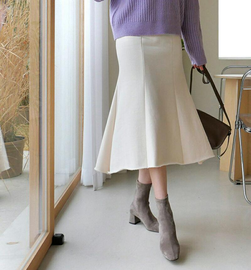 【新作10%OFF】裏起毛マーメイドスカート・全3色・b56331 レディース 【sk】【韓国 ファッション ボトムス スカート ロング フレア Aライン 無地 マーメイド ウエストゴム タイト 細身 上品 フェミニン 大人 カジュアル 秋 冬】