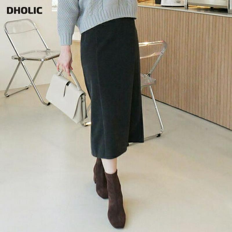 【新作10%OFF】フェイクポケットHラインスカート・全3色・b56332 レディース 【sk】【韓国 ファッション ボトムス スカート ロング ミモレ Hライン タイトスカート ペンシルスカート 無地 大人 カジュアル 秋 冬】