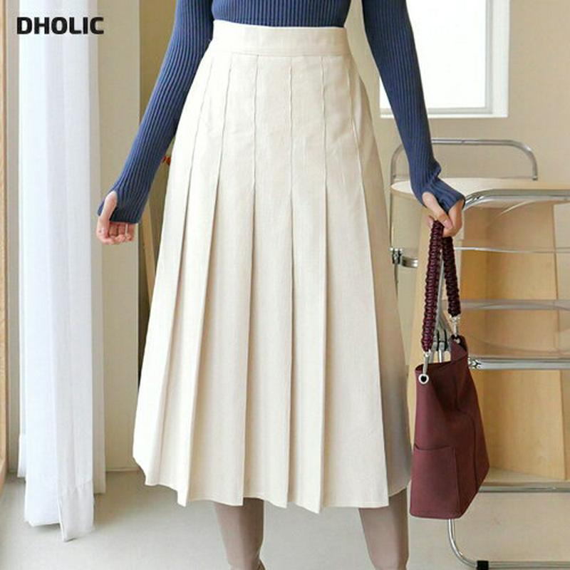 【新作10%OFF】コーデュロイプリーツスカート・全2色・b56318 レディース 【sk】【韓国 ファッション ボトムス スカート ロング フレア Aライン ボリューム 無地 ワイドプリーツ 上品 フェミニン 大人 カジュアル 秋 冬】