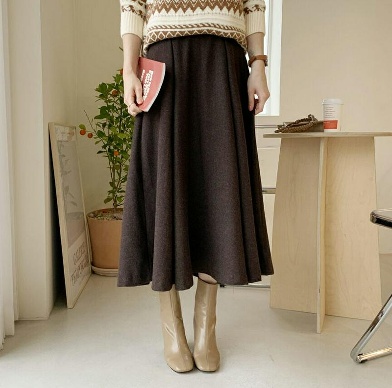 サイドジップスカート・全3色・b56327 レディース 【sk】【韓国 ファッション ボトムス スカート ロング フレア Aライン ボリューム 無地 揺れる 上品 フェミニン 大人 カジュアル 秋 冬】
