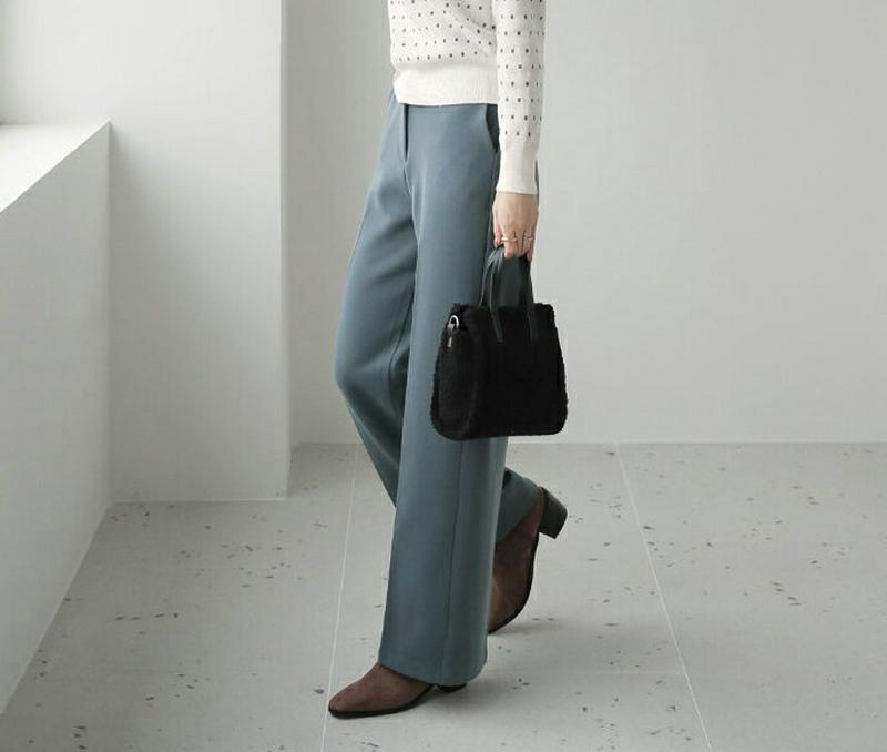 【新作10%OFF】裏起毛ストレートパンツ・全3色・t65345 レディース 【pt】【パンツ ズボン ロングパンツ ストレート ストレートパンツ 裏起毛 単色 無地 シンプル ベーシック カジュアル 大人 冬 韓国 ファッション】【ハイホリHIHOLLI】