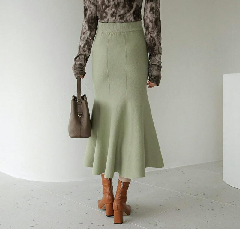 【新作10%OFF】マーメイドニットスカート・全5色・t65341 レディース 【sk】【スカート ロング ロングスカート マーメイドスカード マーメイド ニット ニットスカート 単色 無地 きれいめ ウエストゴム 秋 冬 韓国 ファッション】【ハイホリHIHOLLI】