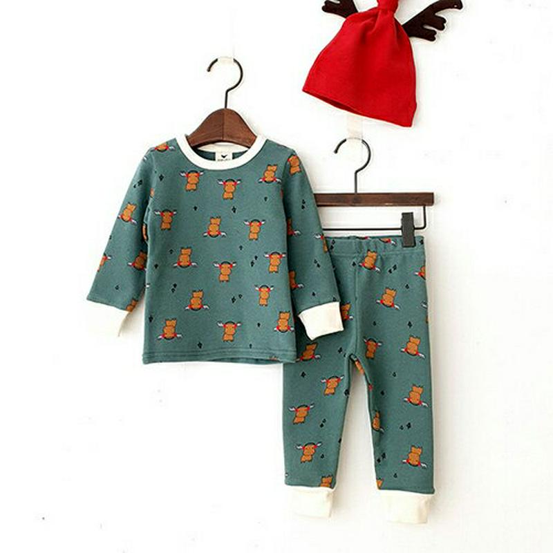 【只今20%OFF】トナカイルームウェア上下SET・u09359 キッズ【3~8才】【uw】【ルームウェア 部屋着 パジャマ 上下 セット set トップス 長袖 パンツ ズボン トナカイ 柄 かわいい クリスマス 女の子 男の子 冬 韓国 韓国子供服 子供 こども 子供服 こども服】【KIDS】