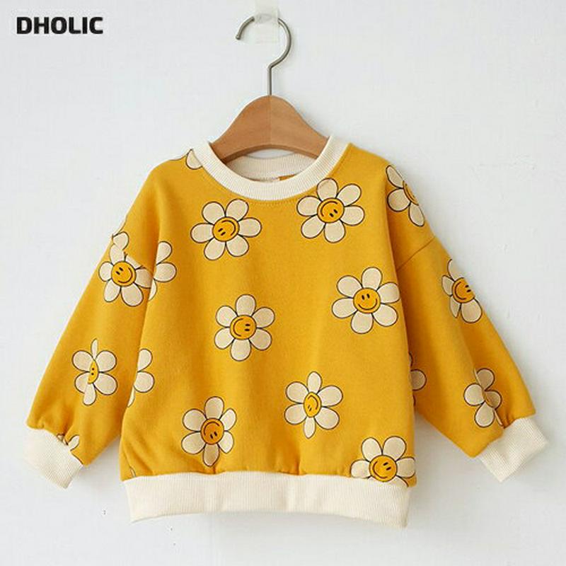 裏起毛スマイルフラワースウェット・u09378 キッズ【3~8才】【tops】【トップス スウェット トレーナー 長袖 スマイル 花柄 フラワー 裏起毛 カジュアル ポップ 可愛い かわいい 女の子 男の子 冬 韓国 韓国子供服 子供 こども 子供服 こども服】【KIDS】