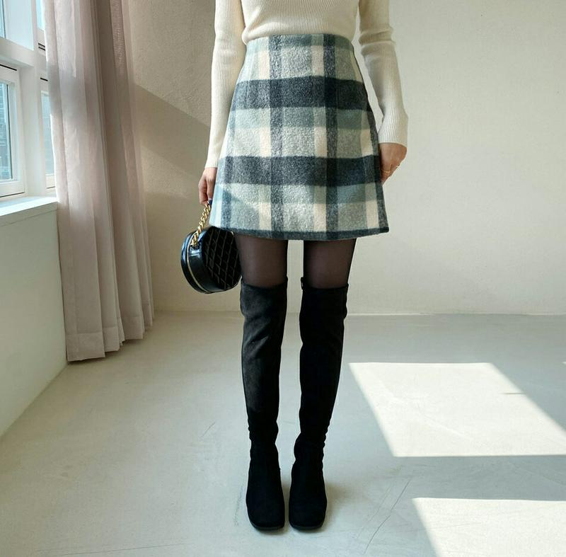 【只今10%OFF】チェックミニスカート・全2色・t61893 レディース 【sk】【韓国 ファッション ボトムス スカート ミニ ショート 台型 Aライン ビッグチェック レトロ ビンテージ ガーリー カジュアル 秋 冬】