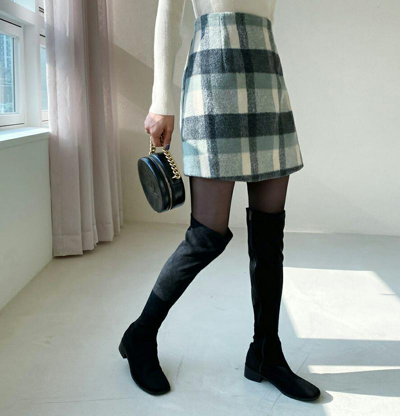 【只今10%OFF】チェックミニスカート・全2色・t61893 レディース 【sk】【韓国 ファッション ボトムス スカート ミニ ショート 台型 Aライン ビッグチェック レトロ ビンテージ ガーリー カジュアル 秋 冬】
