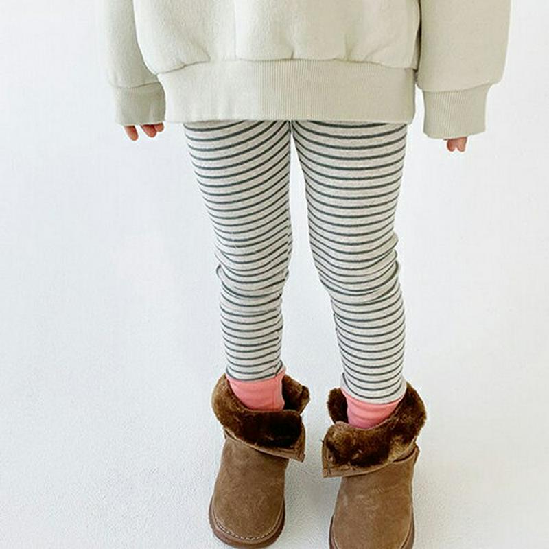 【只今20%OFF】配色ボーダーレギンス・u09318 キッズ【3~8才】【pt】【レギンス パンツ ズボン ロングパンツ 長ズボン ボーダー 柄 カジュアル ラフ 女の子 男の子 秋 冬 韓国 韓国子供服 子供 こども 子供服 こども服】【KIDS】