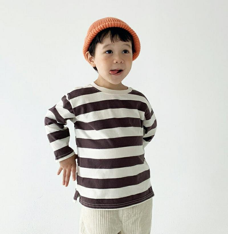 【只今20%OFF】サイドスリットボーダースウェット・u09326 キッズ【3~8才】【tops】【トップス スウェット トレーナー 長袖 ボーダー柄 カジュアル スリット ラフ 女の子 男の子 秋 冬 韓国 韓国子供服 子供 こども 子供服 こども服】【KIDS】