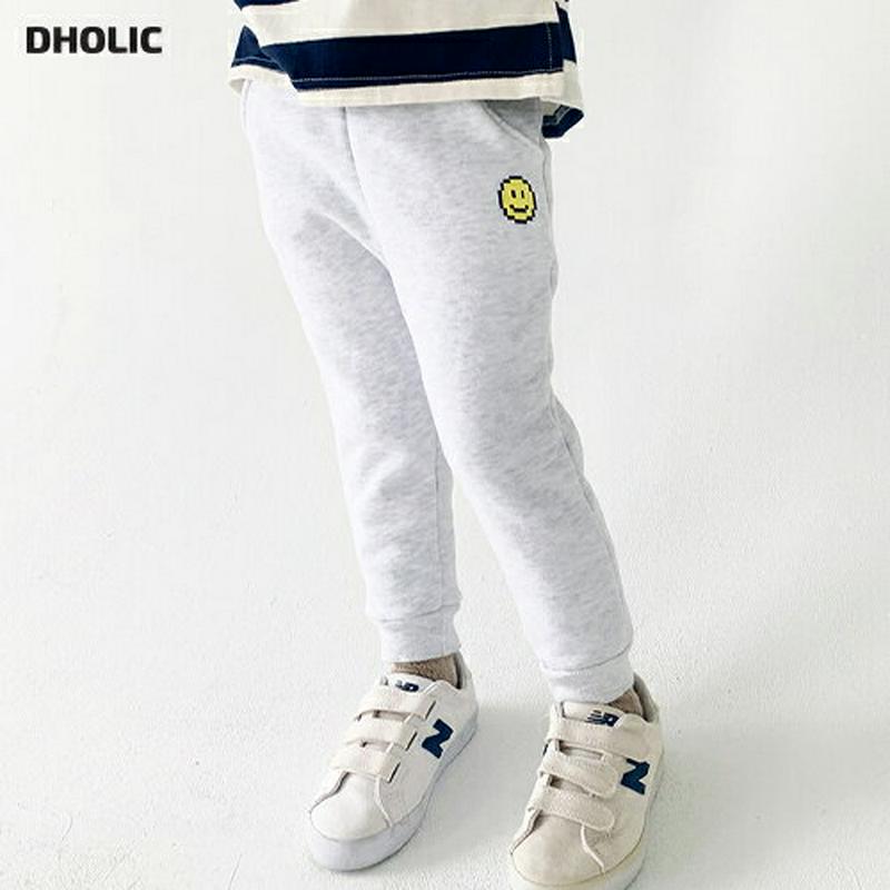 【只今20%OFF】裏起毛スマイルジョガーパンツ・u09352 キッズ【3~8才】【pt】【ジョガーパンツ パンツ ズボン ロングパンツ 長ズボン スマイル 裏起毛 カジュアル ラフ 女の子 男の子 冬 韓国 韓国子供服 子供 こども 子供服 こども服】【KIDS】