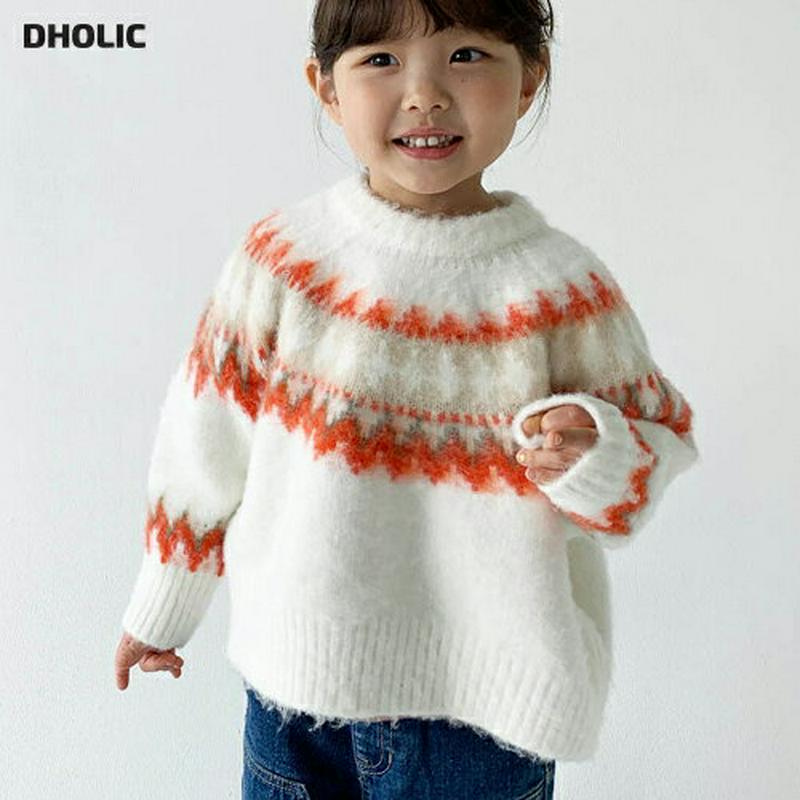 【只今20%OFF】ノルディックニット・u09369 キッズ【3~8才】【tops】【トップス ニット ニットトップス 長袖 ノルディック 柄 カジュアル ラフ 女の子 男の子 秋 冬 韓国 韓国子供服 子供 こども 子供服 こども服】【KIDS】