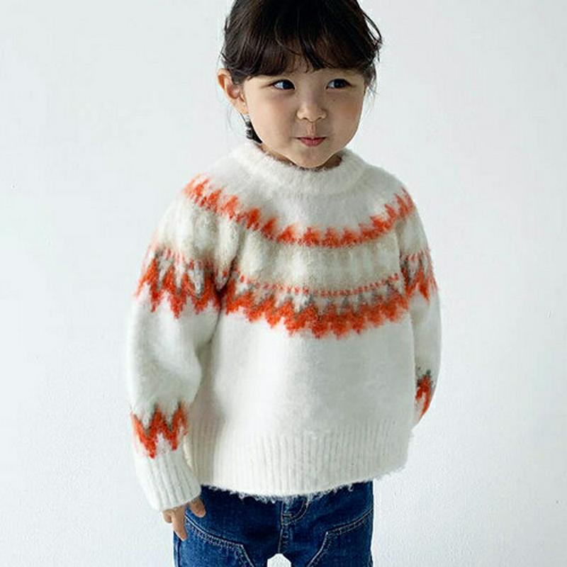 【只今20%OFF】ノルディックニット・u09369 キッズ【3~8才】【tops】【トップス ニット ニットトップス 長袖 ノルディック 柄 カジュアル ラフ 女の子 男の子 秋 冬 韓国 韓国子供服 子供 こども 子供服 こども服】【KIDS】