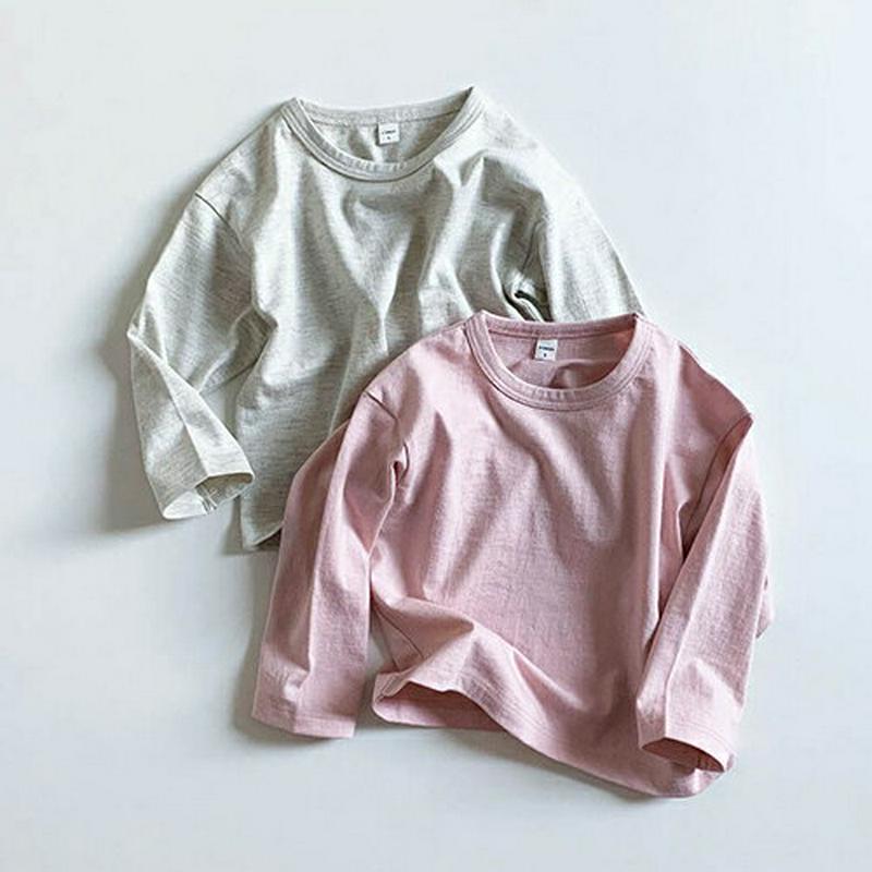 【只今20%OFF】ピーチ起毛Tシャツ1+1SET・u09365 キッズ【3~8才】【tops】【トップス Tシャツ ピーチ起毛 起毛 長袖 単色 無地 シンプル ベーシック カジュアル 女の子 男の子 セット set 秋 冬 韓国 韓国子供服 子供 こども 子供服 こども服】【KIDS】