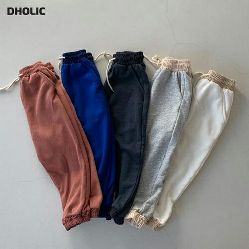 【キッズ20%OFF】裏起毛ログスウェットパンツ(kids)・u09298 キッズ【3~8才】【pt】【パンツ ズボン ロングパンツ　長ズボン 単色 無地 シンプル カジュアル 裏起毛 ラフ 女の子　男の子 冬 韓国 韓国子供服 子供 こども 子供服 こども服】【KIDS】