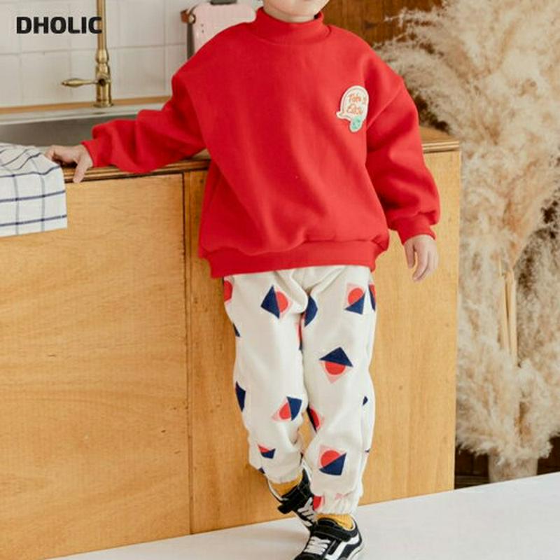 【キッズ20%OFF】裏起毛スマイルパッチスウェット上下SET(kids)・u09316 キッズ【3~8才】【set】【セット set　上下 スマイル 裏起毛 総柄 パンツ 長袖 トップス カジュアル ラフ 女の子 男の子 冬 韓国 韓国子供服 子供 こども 子供服 こども服】【KIDS】