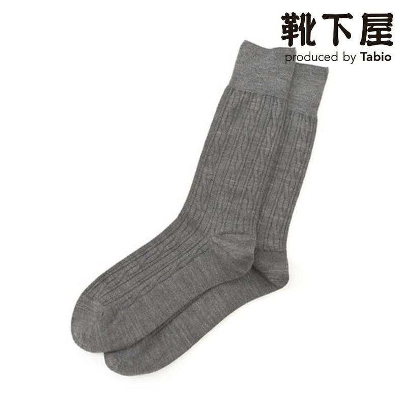 【あす楽】50%OFF【Tabio MEN】 メンズ ウールケーブル柄ソックス / 靴下屋 靴下 タビオ くつ下 クルー メンズ 日本製 2101sl