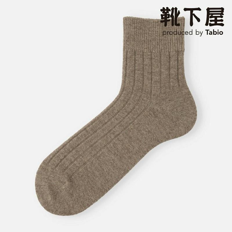 【あす楽】【Tabio MEN】 メンズ ラムウールリブショートソックス 27〜29cm / 靴下屋 靴下 タビオ くつ下 ショート メンズ 大きいサイズ L 日本製