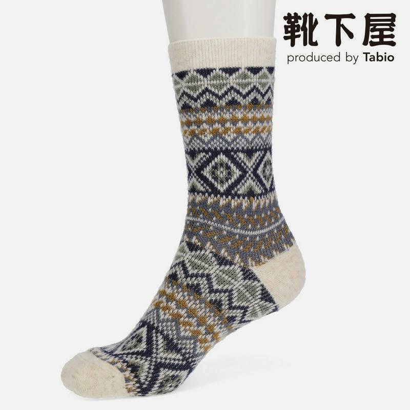 【全品送料無料★〜1/16 23:59迄】【あす楽】【Tabio】 ウールジャカードソックス / 靴下屋 靴下 タビオ くつ下 クルー レディース 日本製