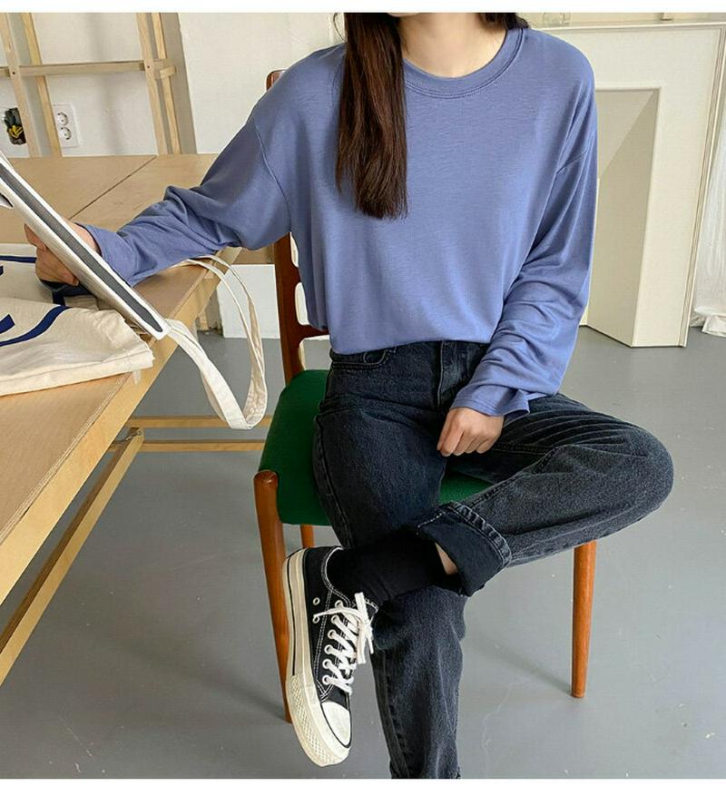 SONYUNARA(ソニョナラ)365ルーズフィット起毛Tシャツ【11/27up_ka】韓国 韓国ファッション Tシャツ ロンT 無地 起毛 デイリー 着回し ベーシック 秋 冬 レディース ファッション【5】