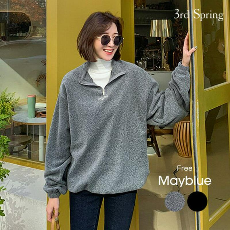 MAYBLUE(メイブルー)ユニセックスハーフジッププルオーバー【11/27up_go】ハーフジップ　プルオーバー　フリース　【5】