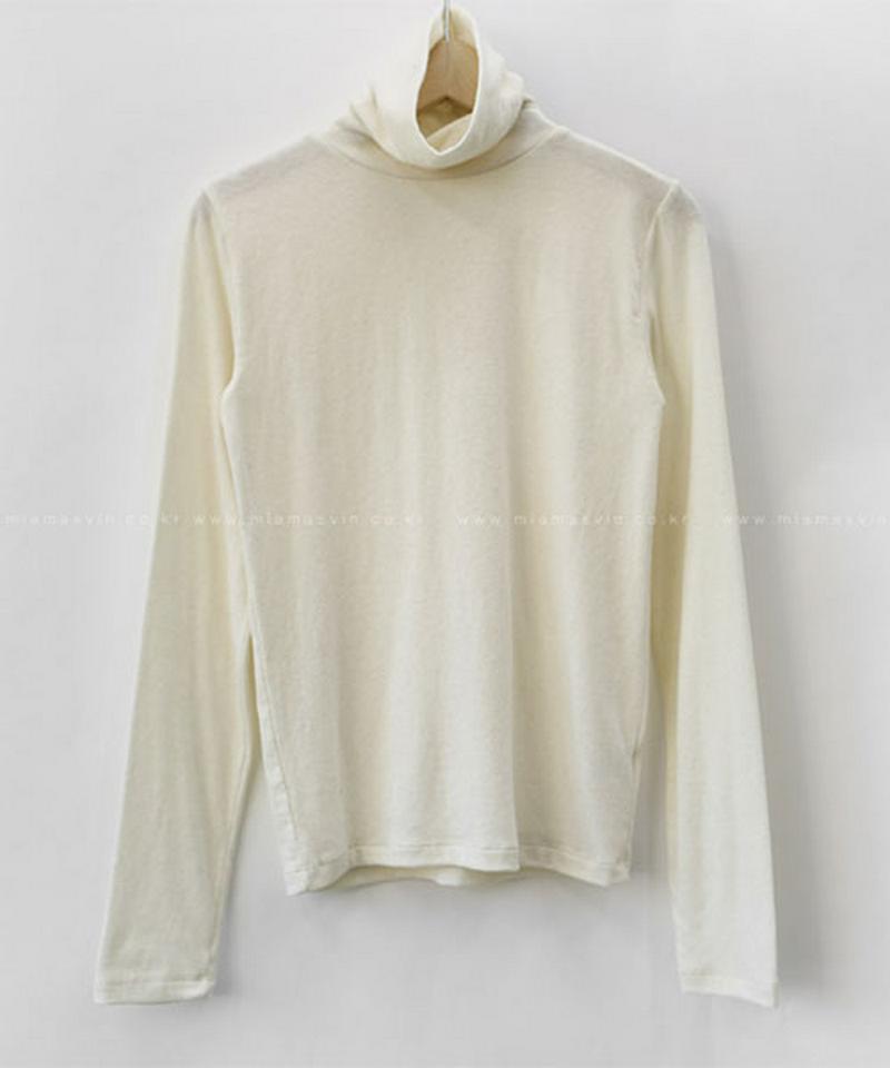 Miamasvin(ミアマスビン)くしゅタートルネックTシャツ【11/27up_wo】【メール便】韓国 韓国ファッション　トップス tシャツ カットソー 長袖 タートルネック レイヤード インナー レディース ファッション【5】
