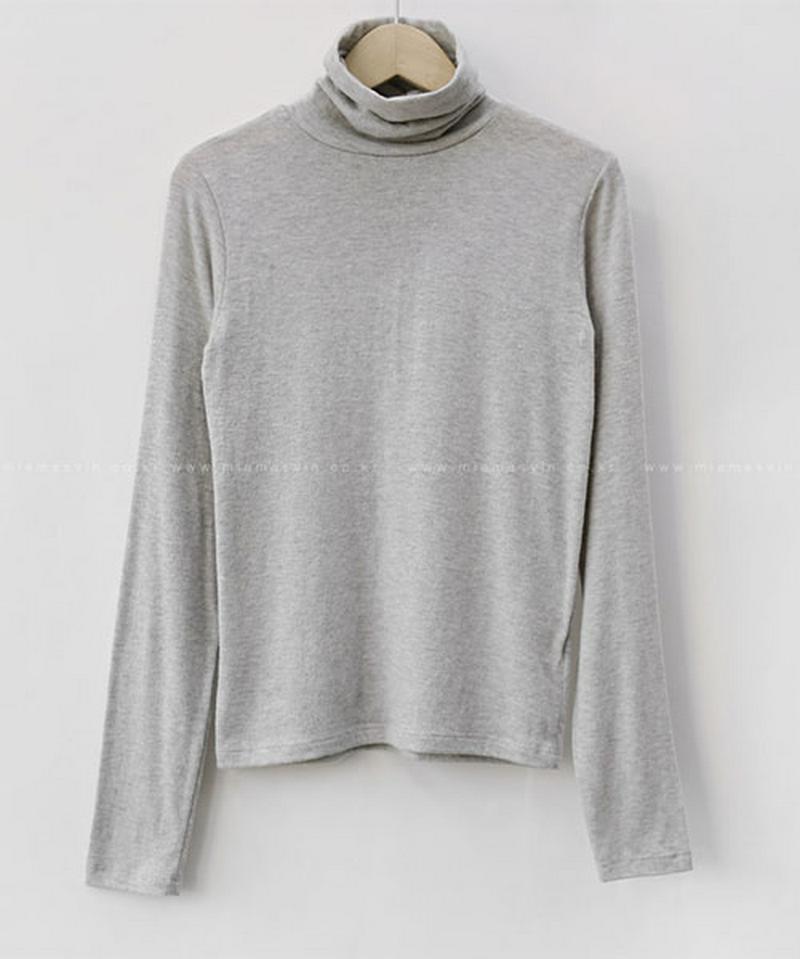 Miamasvin(ミアマスビン)くしゅタートルネックTシャツ【11/27up_wo】【メール便】韓国 韓国ファッション　トップス tシャツ カットソー 長袖 タートルネック レイヤード インナー レディース ファッション【5】
