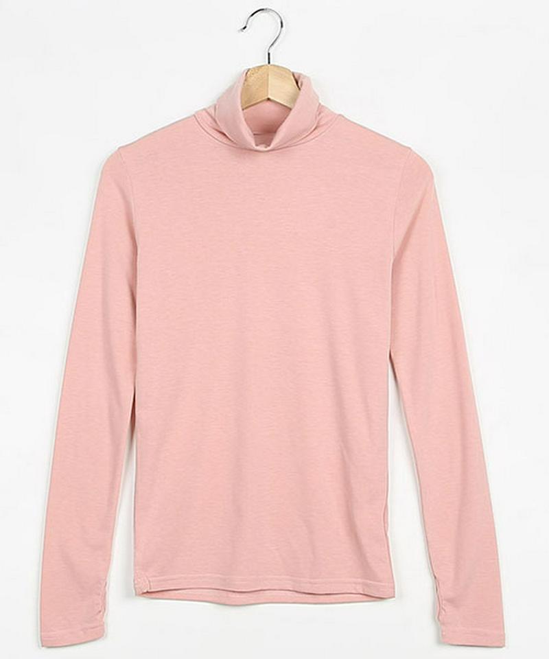 MERONGSHOP(メロンショップ)指穴タートルネックTシャツ【12/3up_wo】【メール便】韓国 韓国ファッション　トップス tシャツ カットソー 長袖 ロンt インナー 指穴 アームウォーマー レディース ファッション【即納】