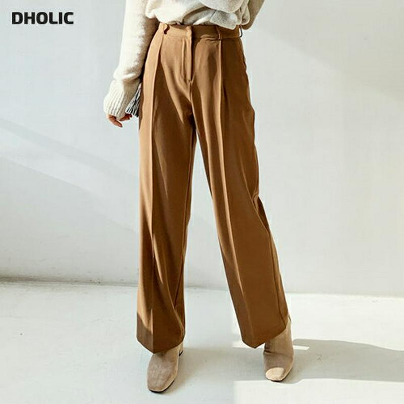 【只今10%OFF】タックワイドスラックス・全2色・t62069 レディース 【pt】【韓国 ファッション ボトムス パンツ ロング フルレングス 10分丈 十分丈 ワイド ストレート ハイウエスト 大人 オフィス 仕事 職場 脚長 着痩せ 美脚 効果 カジュアル 秋 冬】