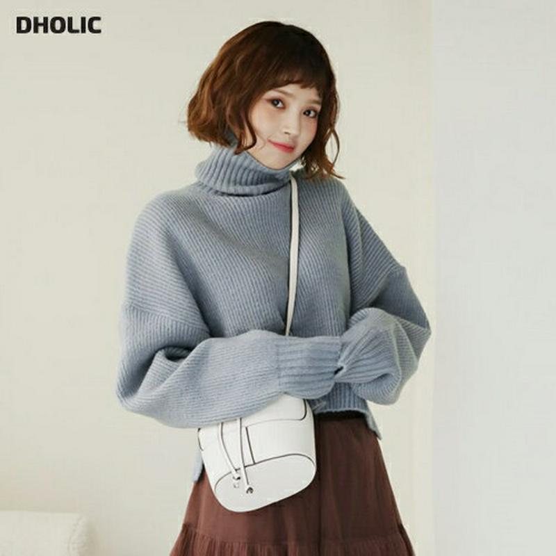 【只今15%OFF】タートルニット・全4色・b62072 レディース 【tops】【韓国 ファッション トップス ニット ハイネック リブヘム 長袖 ロングスリーブ ルーズ ゆったり 無地 ショート クロップド オーバーサイズ カジュアル 秋 冬】【CP】