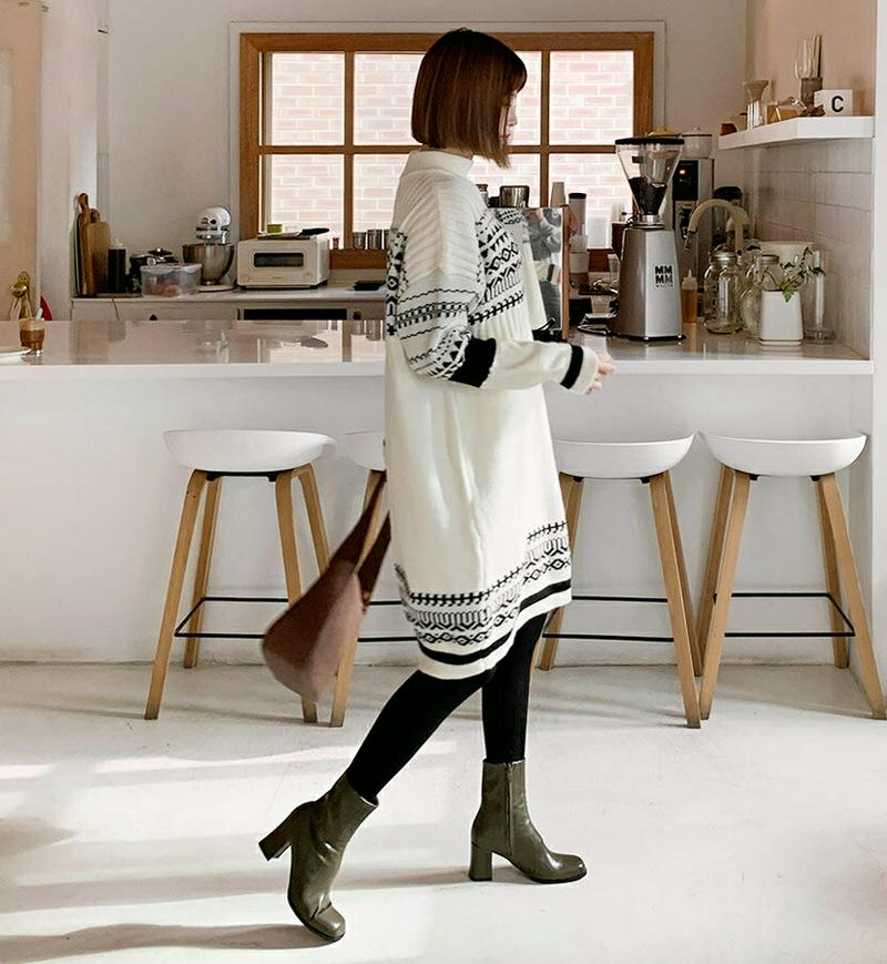 ノルディックニットワンピース・全3色・b62086 レディース 【ops】【韓国 ファッション ワンピース ミディ ミディアム ミドル 膝丈 ニット モックネック ハーフネック 長袖 ロングスリーブ パターン 柄 Hライン 北欧 クリスマス チュニック カジュアル 冬】