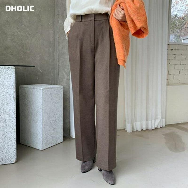 【只今10%OFF】バックゴムスラックス・全4色・t65487 レディース 【pt】【スラックス パンツ ズボン ロングパンツ 長ズボン 単色 無地 シンプル ベーシック 大人 オフィスカジュアル 秋 冬 韓国 ファッション】【ハイホリHIHOLLI】