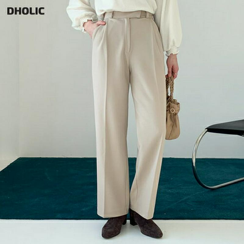 【新作10%OFF】裏起毛ストレートスラックス・全3色・t56370 レディース 【pt】【韓国 ファッション ボトムス パンツ スラックス ストレート ワイト ハイウエスト オフィス オフィスカジュアル 仕事 職場 大人 美脚 脚長 着痩せ 効果 カジュアル 秋 冬】