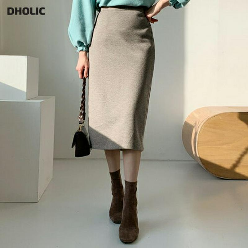 【只今10%OFF】スリットペンシルスカート・全3色・b56392 レディース 【sk】【韓国 ファッション ボトムス スカート ロング スリム タイト 細身 Hライン ペンシルスカート 無地 ミモレ丈 ミモレスカート カジュアル 秋 冬】