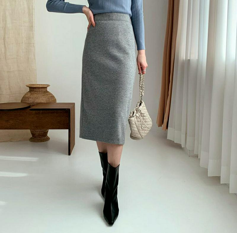 【只今10%OFF】スリットペンシルスカート・全3色・b56392 レディース 【sk】【韓国 ファッション ボトムス スカート ロング スリム タイト 細身 Hライン ペンシルスカート 無地 ミモレ丈 ミモレスカート カジュアル 秋 冬】