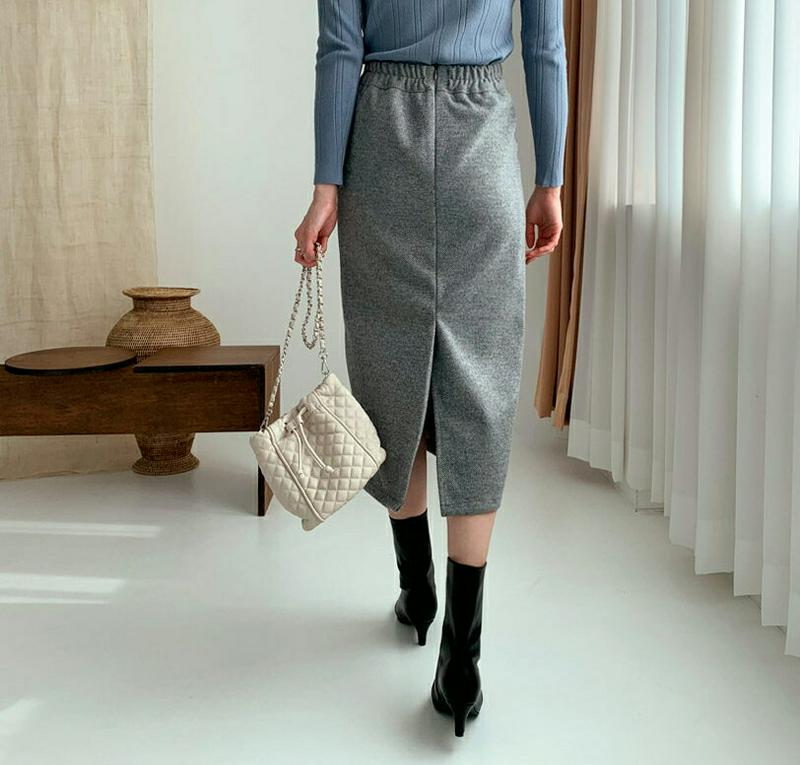 【只今10%OFF】スリットペンシルスカート・全3色・b56392 レディース 【sk】【韓国 ファッション ボトムス スカート ロング スリム タイト 細身 Hライン ペンシルスカート 無地 ミモレ丈 ミモレスカート カジュアル 秋 冬】