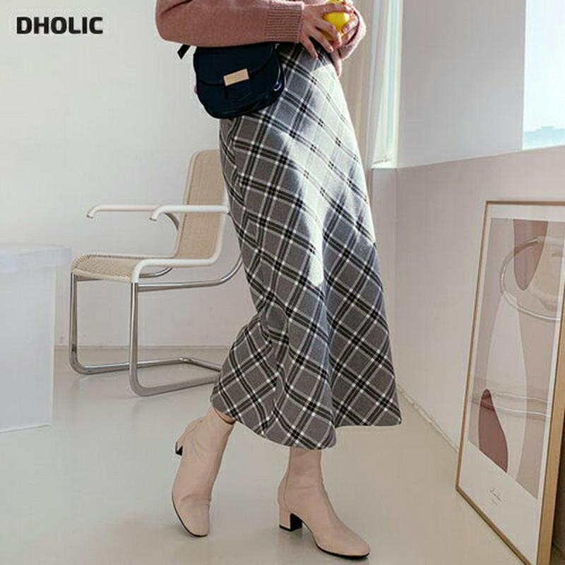 【新作10%OFF】チェックロングスカート・全2色・t56389 レディース 【sk】【韓国 ファッション ボトムス スカート ロング スリム タイト 細身 Hライン パターン 柄 タータンチェック レトロ ビンテージ カジュアル 秋 冬】