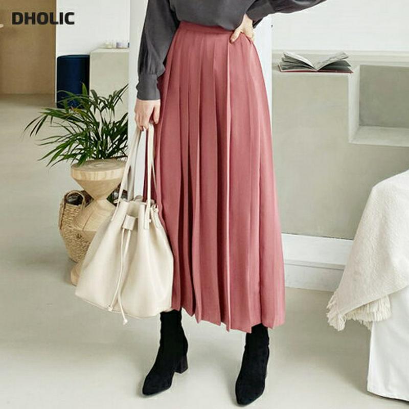 【新作10%OFF】プリーツロングスカート・全3色・t65485 レディース 【sk】【スカート ロング ロングスカート プリーツ プリーツスカート 単色 無地 フェミニン 秋 冬 韓国 ファッション】【ハイホリHIHOLLI】