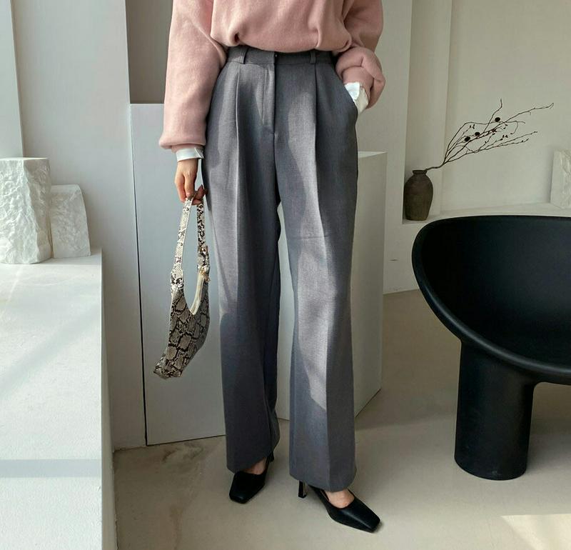 【新作10%OFF】裏起毛タックワイドパンツ・全3色・t65483 レディース 【pt】【パンツ ズボン ロングパンツ ワイド ワイドパンツ タック 裏起毛 単色 無地 シンプル 大人 きれいめ 冬 韓国 ファッション】【ハイホリHIHOLLI】