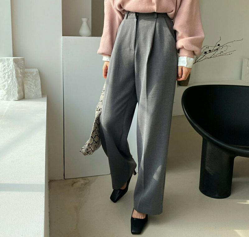 【新作10%OFF】裏起毛タックワイドパンツ・全3色・t65483 レディース 【pt】【パンツ ズボン ロングパンツ ワイド ワイドパンツ タック 裏起毛 単色 無地 シンプル 大人 きれいめ 冬 韓国 ファッション】【ハイホリHIHOLLI】