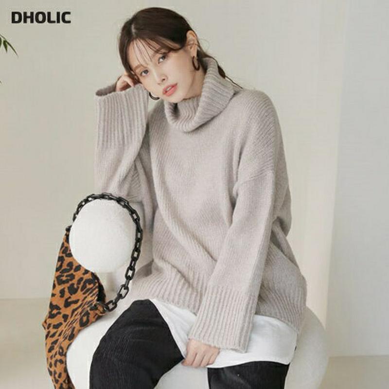 【只今10%OFF】ルーズタートルニット・全3色・b65415 レディース 【tops】【トップス ニット ニットトップス 長袖 タートルネック タートル ルーズ ベーシック ゆったり 単色 無地 シンプル カジュアル ラフ 秋 冬 韓国 ファッション】【ハイホリHIHOLLI】