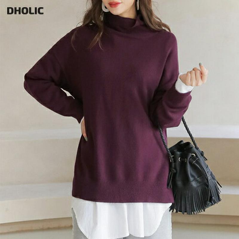 【只今10%OFF】タートルネックスリットニット・全5色・t65277 レディース 【tops】【トップス ニット ニットトップス 長袖 タートルネック ハイネック 単色 無地 シンプル スリット カジュアル ラフ 秋 冬 韓国 ファッション】【ハイホリHIHOLLI】