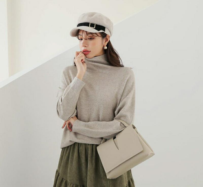 【只今10%OFF】タートルネックスリットニット・全5色・t65277 レディース 【tops】【トップス ニット ニットトップス 長袖 タートルネック ハイネック 単色 無地 シンプル スリット カジュアル ラフ 秋 冬 韓国 ファッション】【ハイホリHIHOLLI】