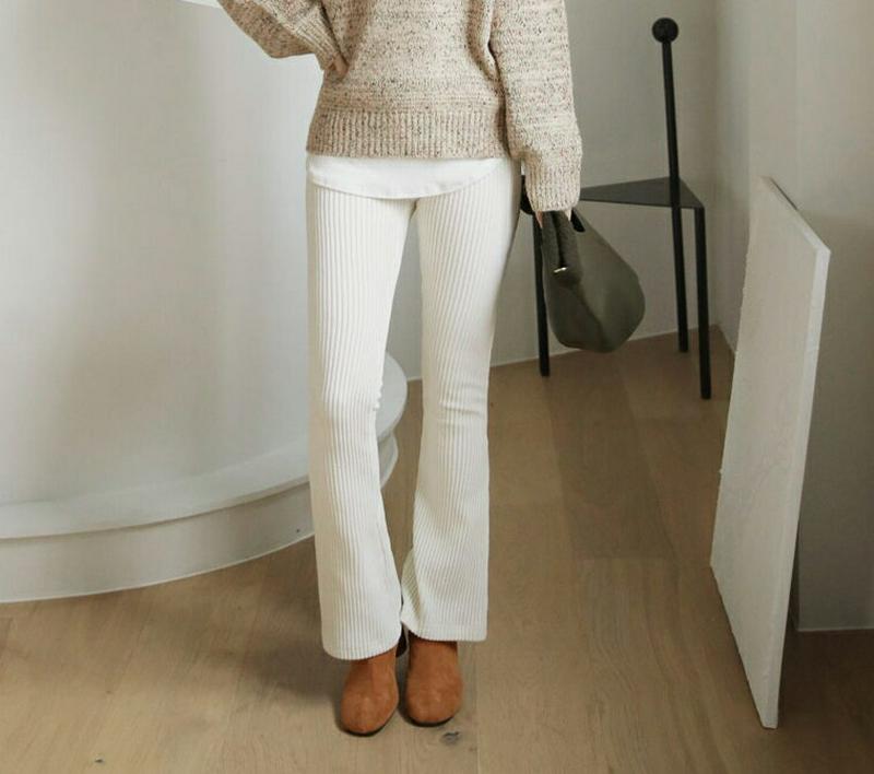 【只今10%OFF】リブベロアブーツカットパンツ・全3色・b65382 レディース 【pt】【パンツ ズボン ロングパンツ 長ズボン ブーツカット 単色 無地 シンプル カジュアル ベロア リブ リブパンツ 秋 冬 韓国 ファッション】【ハイホリHIHOLLI】