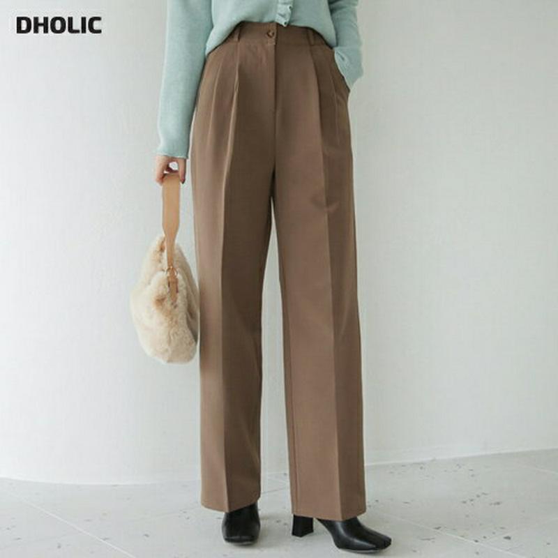 【只今10%OFF】裏起毛タックワイドスラックス・全3色・t65344 レディース 【pt】【パンツ ズボン ロングパンツ スラックス ワイドスラックス ワイド 裏起毛 タック 単色 無地 シンプル オフィスカジュアル 冬 韓国 ファッション】【ハイホリHIHOLLI】