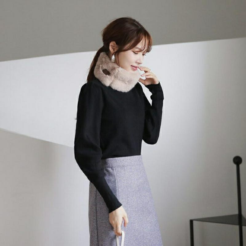 【只今10%OFF】ハーフネックパフニット・全4色・b65310 レディース 【tops】【トップス ニット ニットトップス パフスリーブ パフ袖 単色 無地 シンプル ハーフネック カジュアル ボリューム 秋 冬 韓国 ファッション】【ハイホリHIHOLLI】