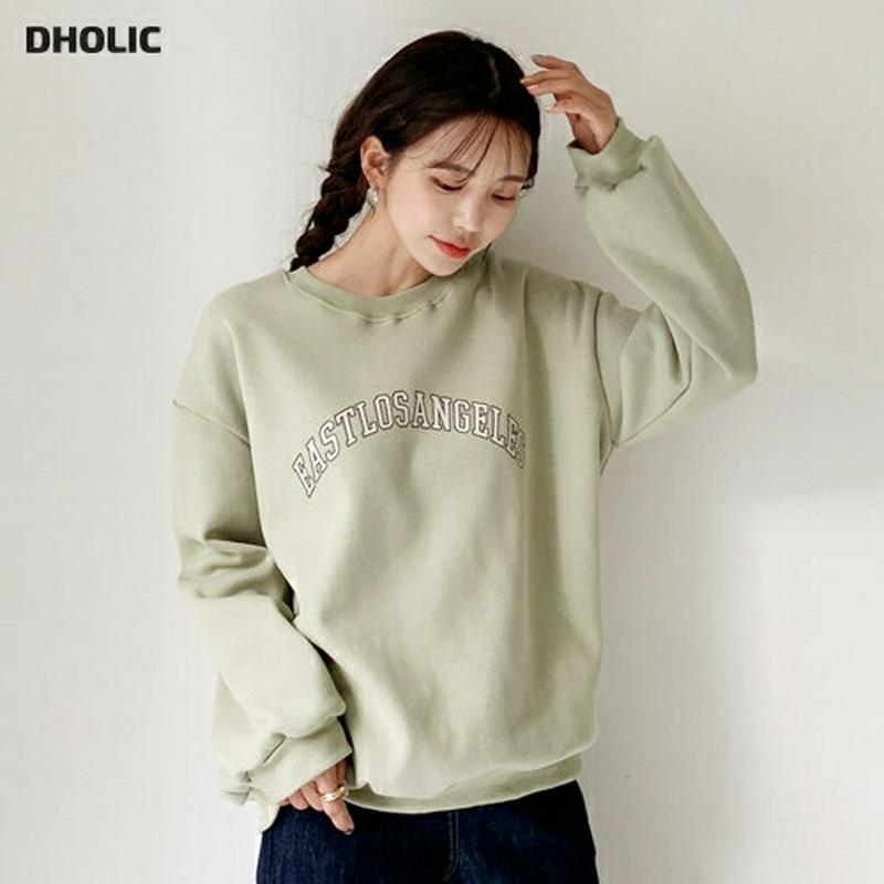 【只今10%OFF】裏起毛レタリングスウェット・全4色・t64577 レディース 【tops】【韓国 ファッション トップス スウェット トレーナー Tシャツ カットソー ラウンドネック 長袖 ルーズ ゆったり オーバーサイズ ロゴ 英字 プリント カジュアル 秋 冬】