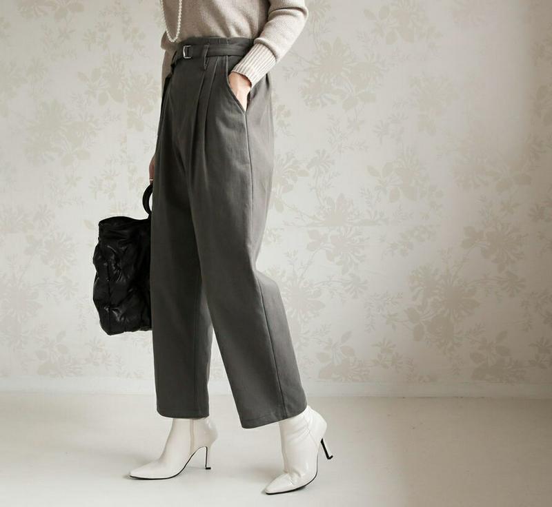 【只今10%OFF】ベルト付裏起毛ワイドパンツ・全2色・t65537 レディース 【pt】【パンツ ズボン ロングパンツ ワイドパンツ ワイド 裏起毛 単色 無地 シンプル カジュアル 大人 秋 冬 韓国 ファッション】【ハイホリHIHOLLI】