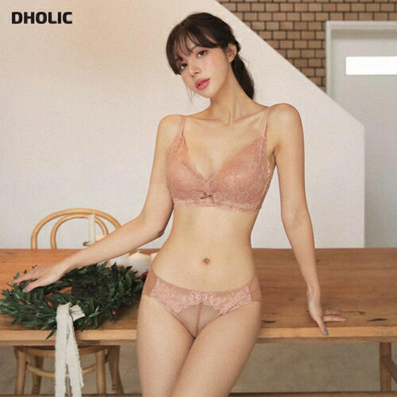 【只今10%OFF】レースプッシュアップランジェリー・全5色・e44340 レディース 【uw】【韓国 ファッション アンダーウェア ランジェリー セット ブラジャー ブラ ショーツ パンツ パンティー 三角 ワイヤレス 脇高 盛れる 盛りブラ セクシー 総レース 上品 カジュアル 秋 冬】